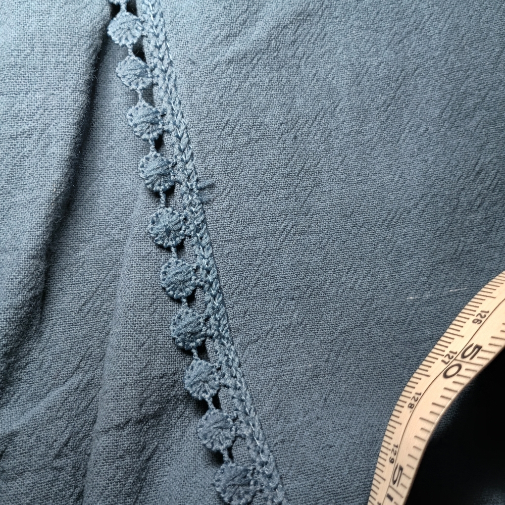BloomChic Blue Wrap Split Wide-Leg Pants | Elastic Waist | Size 10 - Picture 4 of 9